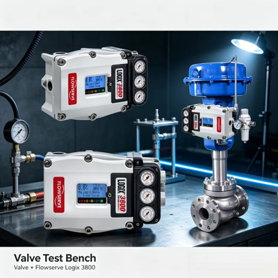 Flowserve Logix 3800 Digital Positioner with ASCO Solenoid Valve Precision Control Package