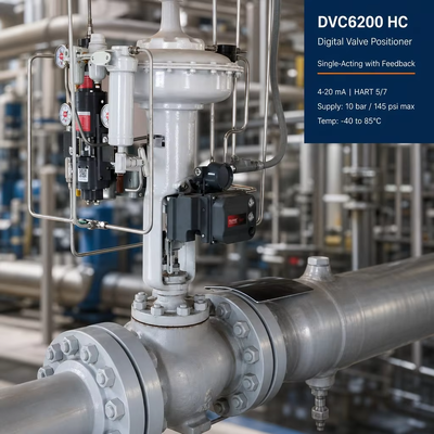 DVC6200 HC Digital Valve Controller 4–20 mA HART Pneumatic Single Acting Valve Positioner with Feedback