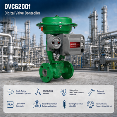 FD DVC6200F Single Acting Digital Valve Controller FOUNDATION Fieldbus Smart Valve Positioner