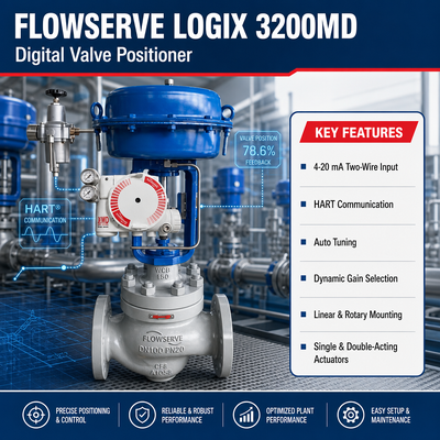 Flowserve Logix 3200MD Smart Digital Valve Positioner HART Explosion Proof Pneumatic Actuator Industrial Valve