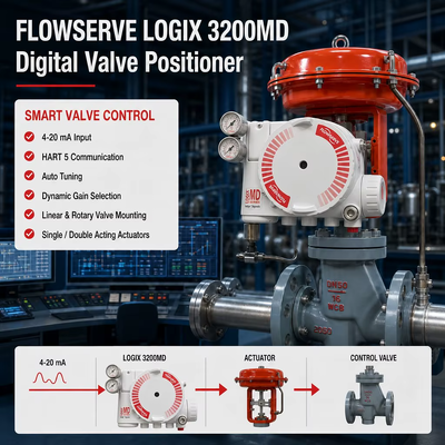 Original Flowserve Logix 3200MD Intelligent Positioner HART Protocol Piston Diaphragm Actuator SIL3 Certified