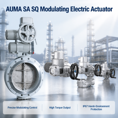 Auma SA SQ Series Electric Valve Actuator Supplier Customized China High Pressure Balanced Caged Electric Control Valve