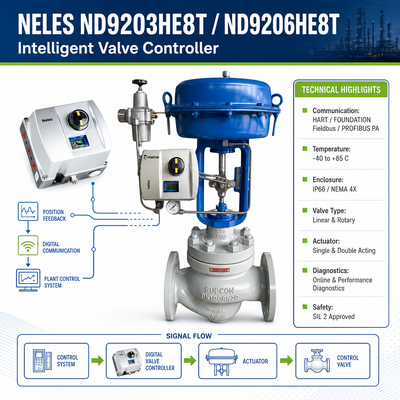 Valmet Neles ND9203HE8T ND9206HE8T HART 4-20mA HART Intelligent Digital Valve Controller Rotary Linear Valve Positioner