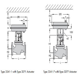 DIN Version Pneumatic Control Valve Pneumatic Globe Control Valve Alloy / Steel Material