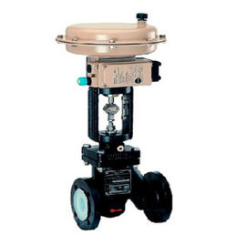 PFA Lining Pneumatic Globe Valve DIN Globe Valve With Stable Performance