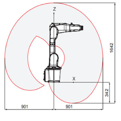 The ABB IRB1200 of 6 axis robot arm with flexible and functional as small industrial robot for welding and handing