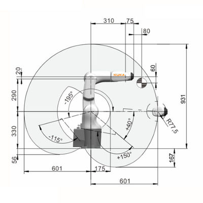 Compact flexible robot electronics industrial application KUKA KR 4 AGILUS mini industrial robot