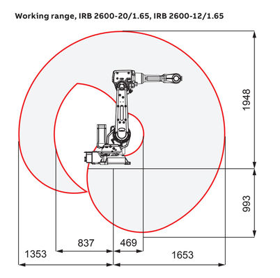 6 Axis Industrial  Robot Arm Automatic Welding Assembly and packing Robot Payload 12kg Reach 1850mm with IRC5 controller
