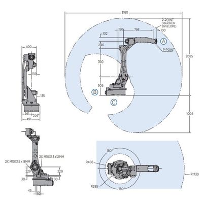 Industrial Robot 6 Axis AR1730 For Welding 25kg Payload Fast And Accurate YRC 1000 Controller Arc Welding Robot