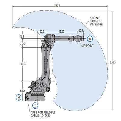 GP180 6 Axis Robot Arm For Material Handing Payload 180kg Reach 2702mm Fast And Accurate Material Handing Robot