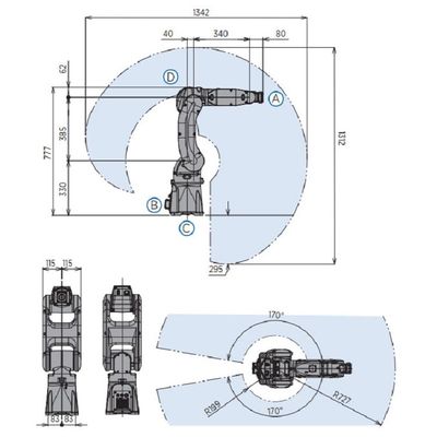 GP7 6 Axis Robot Arm For Material Handing Payload 7kg Reach 927mm Fast And Accurate Material Handing Robot
