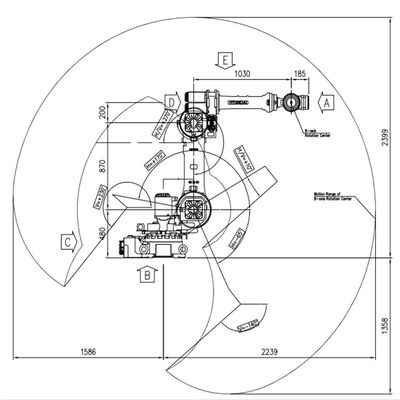Robot Arm Milling Machine 6 Axis Payload 50kg Reach 2239mm HH050 With Hi5a-S60 Controller Milling Robot