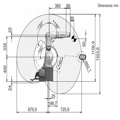 KR 6 R700-2 Payload 6.8kg Reach 726mm 6 Axis Palletizing Robot