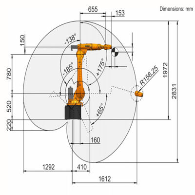 KR16 R1610-2 Payload 20Kg Reach 1612mm Welding Robot Arm