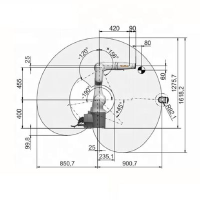 KR 6 R900-2 Payload 6.7kg Reach 901mm 6 Axis Robotic Welding