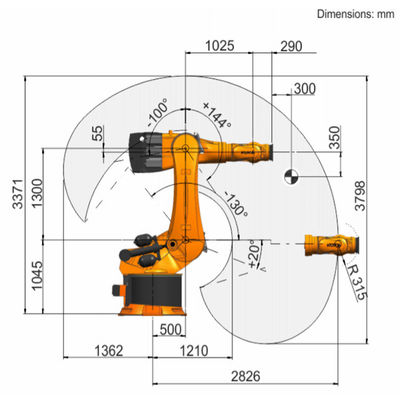 KR 600 R2830 Payload 729kg Reach 2826mm 6 Axis Palletizing Robot