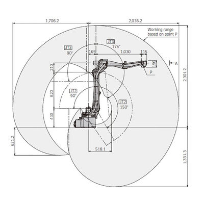 BA006L 6 Axis Payload 6kg Reach 2036mm Easy Management Arc Welding Robot