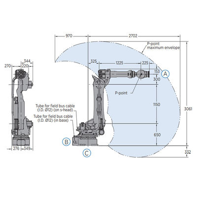 Material Handling With 180KG Payload Of Robotic Arm Industrial MH180 And 6 Axis Robot