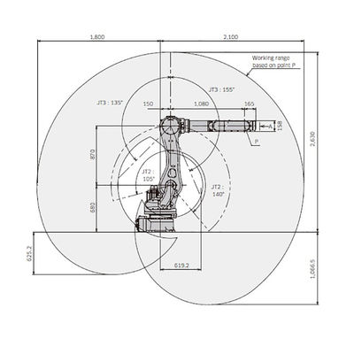 RS050N Payload 50kg Reach 2100mm 6 Axis Compact Design High Speed Handling Robot