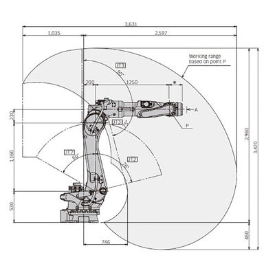 BX200L 6 Axis Payload 200kg Reach 2597mm High Speed Spot Welding Robot