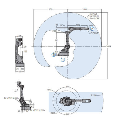 6 Aixs Robot With 12KG Payload 2010MM Reach Of AR2010 Welding Machine With Industrial Robot Arm