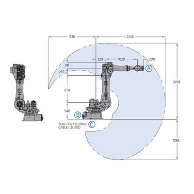 6 Aixs Robotic Arm CNC Of Motoman GP110 With Payload 110KG For Material Handling Equipment