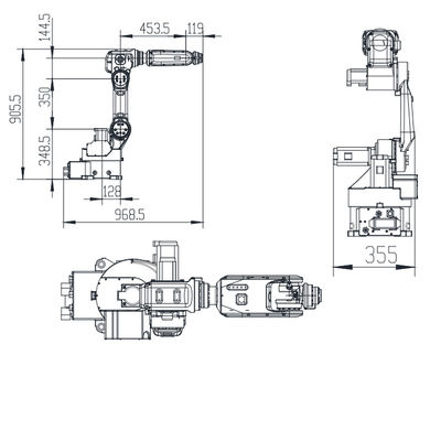 6 Aixs Manipulator With 8KG Payload 950MM Reach Mini Robot As Painting Spraying Machine From China