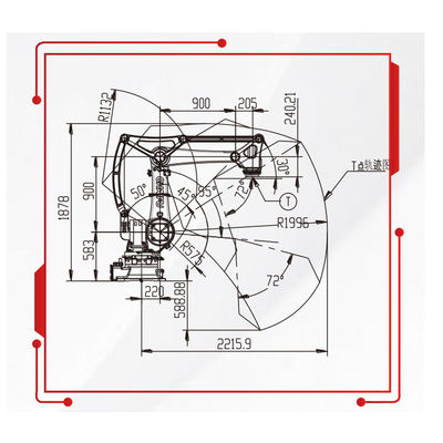 4 Aixs Robotic Arm Manipulator With 50KG Payload 2220MM Reach Palletizing Robot And Handling Robot