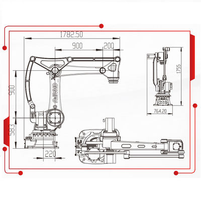 4 Aixs Robotic Arm Manipulator With 50KG Payload 2220MM Reach Palletizing Robot And Handling Robot