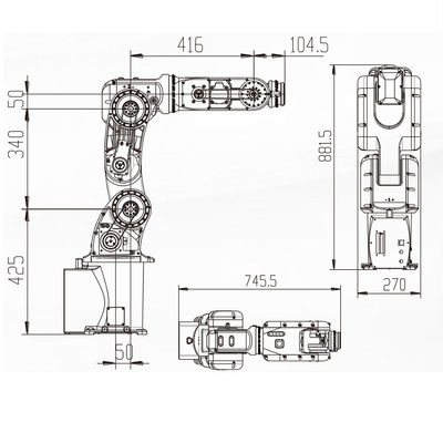High Accuracy Robot Arm Mini With 7KG Payload 759MM Reach Industrial Robot As Pick and Place Robot