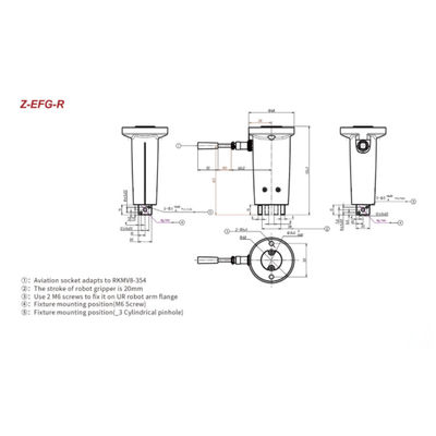 Mechanical Arm 6 Axis Hitbot Z-EFG-R Claw Clamp For Pick Up As Cobot