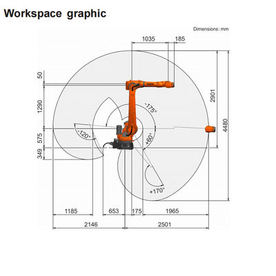 KR 50 R2500 With 2501MM Reach And 61KG Payload Robt Arm As Pick And Place Machine And Material Handling Equipment Parts