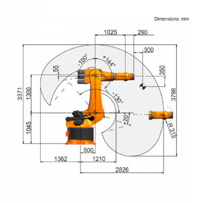 6 Axis Industrial Robotic Arm KR 500 R2830 Kuka Industrial Robot With Rated Payload Of 500 Kg Industrial Robot