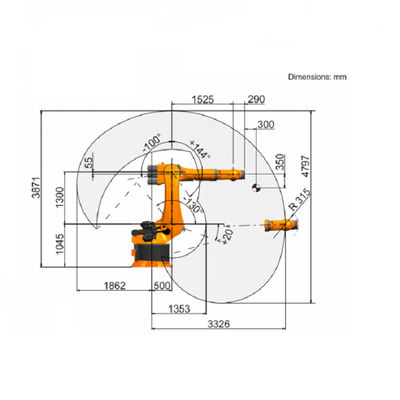 6 Axis Industrial Robotic Arm KR 240 R3330 Industrial Robot With Rated Payload Of 240 Kg Kuka Industrial Robot