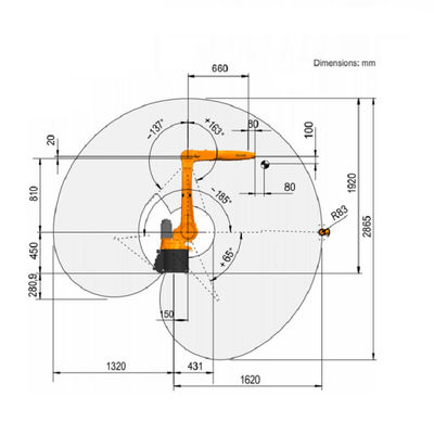 6 Axis Industrial Robotic Arm Industrial Robot With Rated Payload 8Kg Kuka Industrial Robot