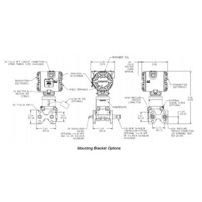 Ros-Emount 3152N Nuclear Qualified Pressure Transmitter Differential Pressure Transmitter With Emerson Pressure Transmit