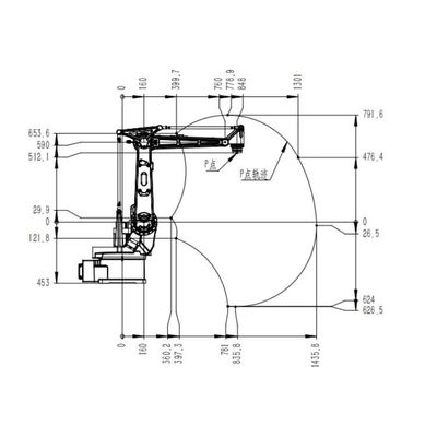 6 Axis Robotic Arm Painting TKB4600-12KG-1435mm For Painting As Painting Robot