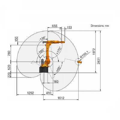 Kuka industrial robot welding machine KR 16 R2010 with 6 axis robot arm welding robot