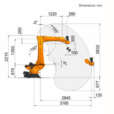 KUKA 6 Axis Industrial Robot KR 360 R2830 With Rated Payload Of 360 Kg With Otc Automatic Welding Robot