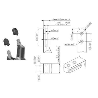 Large Stroke 2 Finger Gripper Used With UR 5E Collaborative Robot For Material Handling Equipment Parts