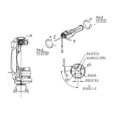 High Reach Manipulator Racer-7-1.4 With 1436MM Reach As 6 Axis Industrial Robot For ZARC Welding Machine