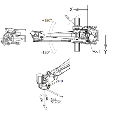 COMAU PAL-260-3.1 260KG Payload Robot Arm For Handling And Palletizing