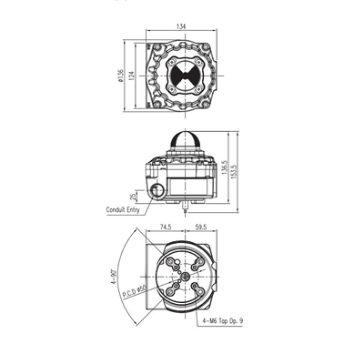 YT-850M Steel Pneumatic Parts Limit Switch Box For Valve