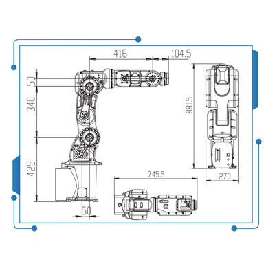 6 Axis Mini Industrial Robot Arm GBS8-K950 Assembly With Gripper