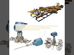 Decompression and Superheating Station with Rosemount 8800 Multivariable Flowmeter and 4088 Wireless Multivariable Pressure Transmitter
