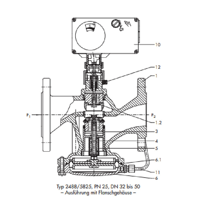 Industrial Electric Adjustable Water Flow Regulator With Thermostat DIN